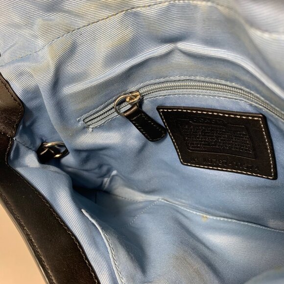 VTG Coach Signature Logo Black Canvas & Leather Shoulder Hand Bag 11574 + Tag - Picture 14 of 16